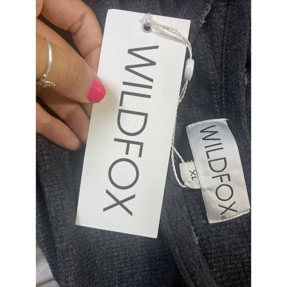 $108 WILDFOX Couture Womens XL Hudson Thermal Top Grey Long Sleeve New with Tags - Picture 5 of 6